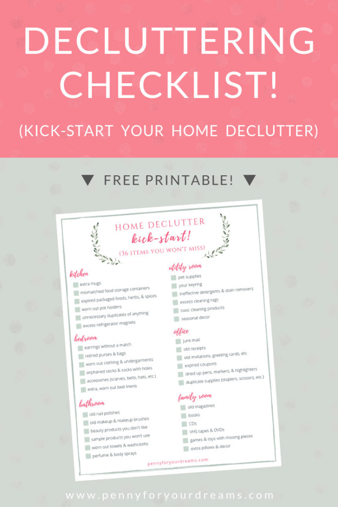 FREE Decluttering Checklist! | Home Declutter Kick-start Download
